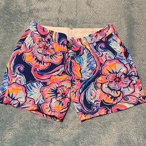 Lilly Pulitzer Floral Print Shorts - Pink, Blue, Orange
